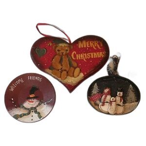 Rustic Christmas Ornament And Decor lot of 3